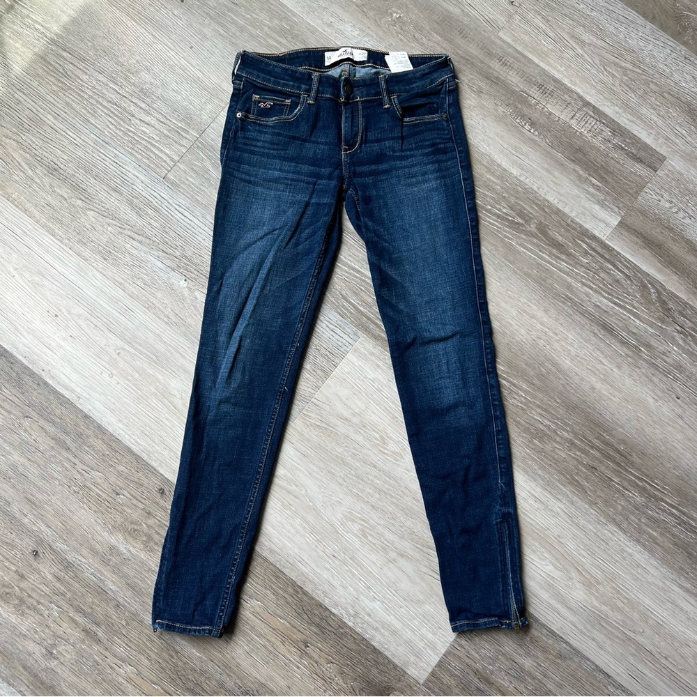 Hollister zip dark skinny jeans